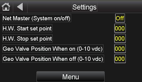 Net Master should always be on for normal system operation. Turning this off will disable the system.