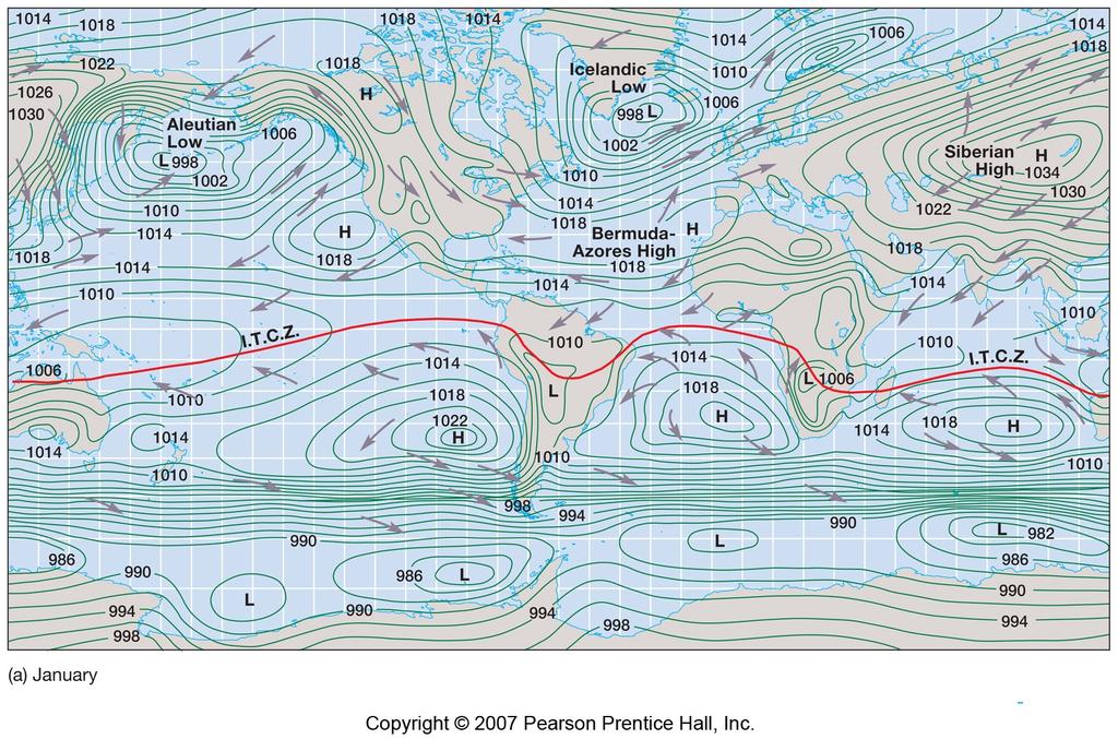 Direction of sfc currents related