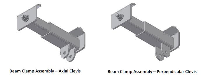BEAM CLAMP BEAM CLAMP ASSEMBLY AXIAL CLEVIS TL-30-01 BEAM CLAMP ASSEMBLY PERPENDICULAR CLEVIS TL-30-02
