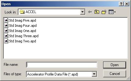 Interface Description Open an Accelerator Profile Data file (APD) Save the current Accelerator Profile Data file (APD) Prints the currently selected calculated result Load Trumpet eimrt Calculator