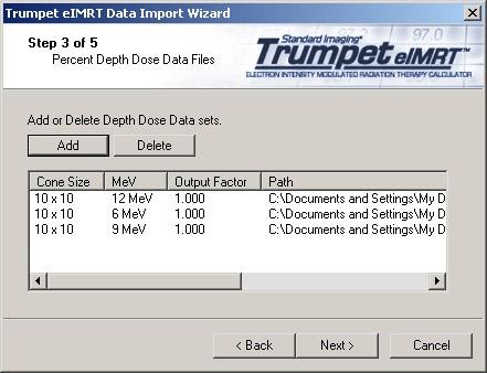 Selection and Importing PDD Data Continued Step 3 of 5 Percent Depth Dose Data Files Part 4 When OK is