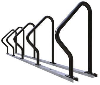 RAIL MOUNT With a rail mount option, racks are bolted to rails. These rails can then be bolted to the ground or left as a freestanding unit.