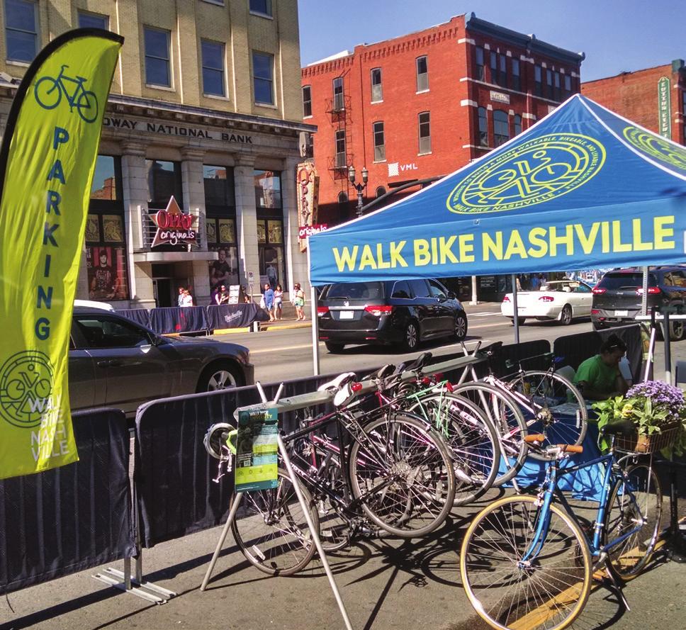 WHY BICYCLE PARKING MATTERS Easy and abundant bicycle parking is essential for supporting the growing community of people who use bicycles to get around in Nashville.
