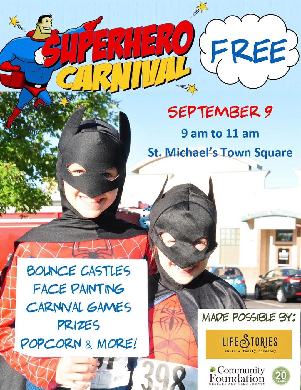 Family Carnival Please join us for festivities for the whole family after the race from 9:00 am to 11:00 am.