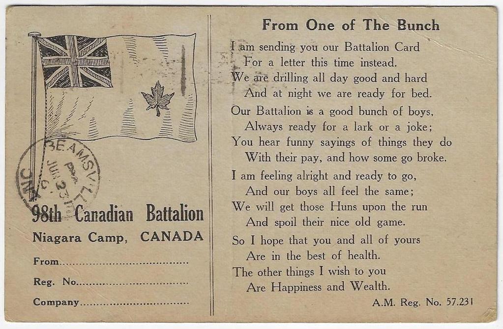 Item 296-16 98 th Battalion Niagara Camp 1916, 1