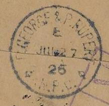 00 Item 296-29 Topley BC registered 1926, 2, 10 Admiral tied by grid