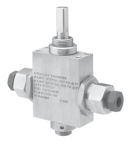The Autoclave Engineers ball valves can be utilized to switch or isolate flow.