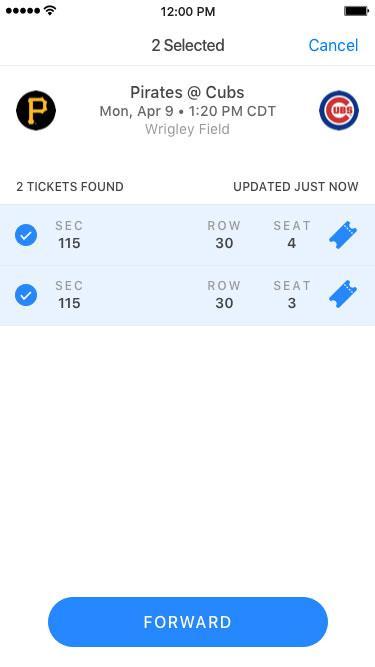 How to Forward Tickets Multi-Ticket Forwarding: You can also send multiple tickets to the same game to one recipient. Go to that game's screen and tap "Forward.