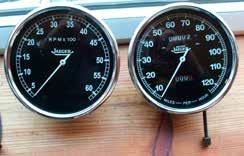 Jaeger Speedo & Rev Counter. 5 inch Bakelite cased restored instruments. Rare to find 120mph. Collection possible or postage at cost, extra. 1,200 for the pair. Steve Hughes. 01380 850779.