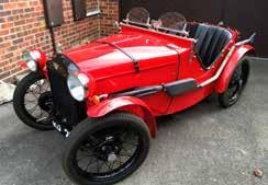 Austin 7 Ulster 1930 (Rep). Ali Compound Curvature body. Close ratio 3 speed engine mildly tuned. Large inlet valves. High lift cam. Extra capacity oil pump. Ricardo head. Bosch distributor.