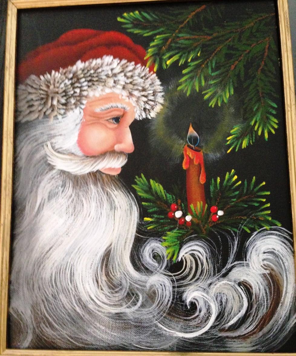 2014 PAINT-INS continued JULY 2014 9:00AM to 4:30PM Where - To be announced Candle Light Santa Adapted from original design by Jillybean Fitzhenry Teacher Barbara Underwood 14 x11 Canvas Or surface