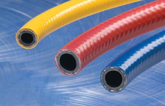 REINFORCED AIR & WATER HOSE A lightweight utility air and water hose economically designed for indoor and outdoor applications operating in temperate climate conditions. Tube Black PVC compound.