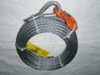 GRIPHOIST WIRE ROPE - Standard assemblies include hook and swaged thimble as well as tapered welded point.