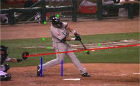 The batter should finish with the back foot up on the toe, and his belly button facing toward