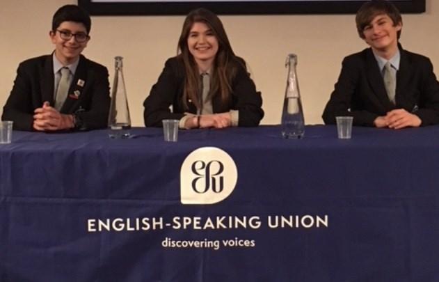 ESU SCHOOLS PUBLIC SPEAKING COMPETITION On Thursday, 18 January, two teams from the Sandon School Debate team (Jacob McVaddy, Faith Blake, and Adam Finn; Matthew Sokhi, Terry Thurnell, and Madison