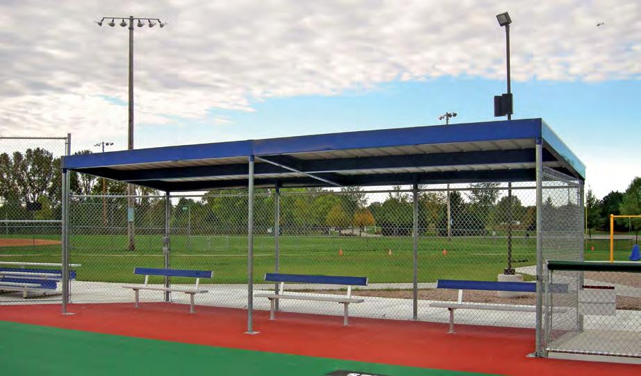 Beaco Team Dugouts Very quick, very easy. Prefabricated steel-roof dugouts. These maiteace-free materials give teams a home.