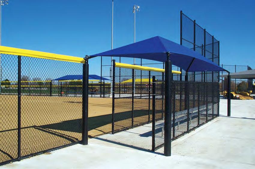4-POST RECTANGULAR DUGOUT SHADE COVER Shade ca be so cool. Players & spectators love it.