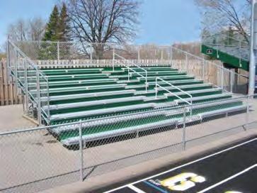 Bleachers are available with 10" sigle or 20" double foot plaks as idicated. Colored bleachers iclude colored seat plaks oly (cotact us for pricig ad color selectio).