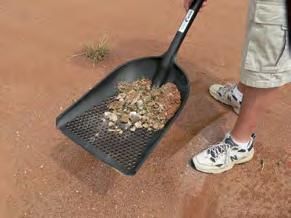 Holes greatly reduce mud stickig to the shovel.