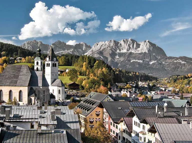 Resort Information Kitzbühel, The Tyrol The beautiful historic resort of Kitzbühel is situated between the magnificent mountains of Hahnenkamm and Kitzbühel Horn in Austria s exclusive Tyrol province.
