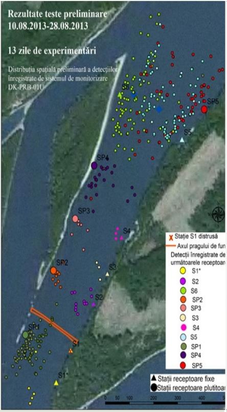 B1. Sturgeon Swimming Performances Detection experiments between August 2013 10th and
