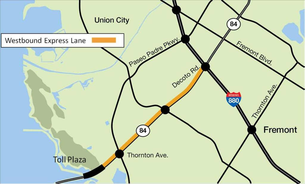 Chapter 4 Existing and Future Conditions Figure 4-7: Limits of Proposed Express Lane on SR 84 Approach to Dumbarton Bridge Source: MTC Bay Area Express Lanes Concept of Operations, July 1, 2015