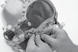 Chapter 7 - Overpressure Relief / Bleed Valve Overhaul Procedures Kirby Morgan 37SS Only use a torque screwdriver to tighten the screws that secure the whiskers to the face port.