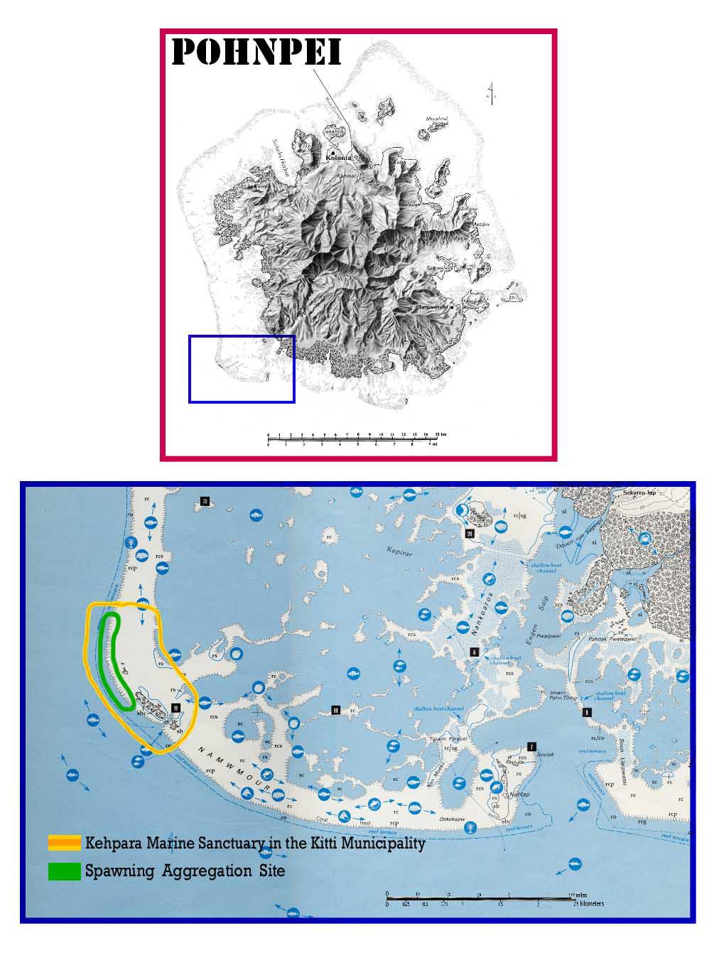 Figure 1: Map of the spawning site and