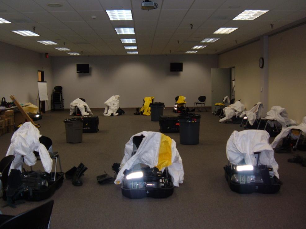 o A space large enough to accommodate donning and doffing PPE, (approximately 600 SF).