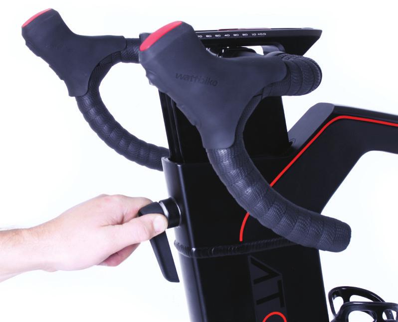 Raise or lower your saddle height using the lever on the rear of the saddle stem. Loosen the lever to adjust the stem and tighten to secure. 2.