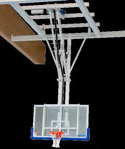 Ceiling-suspended DualTube basketball backstops Ease of installation easily clamp the backstop to your