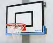 Fixed basketball backboard and ring 1611868 Fan-shaped fiberglass backboard 120x90 cm, with recreational