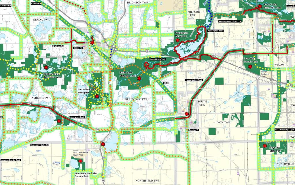 In 2006, the GreenWays Initiative supported a public involvement process that engaged every municipality in the seven counties in the southeast Michigan region to develop greenway and non-motorized