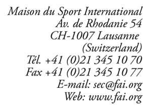 FAI Sporting Code Section 6 Fédération Aéronautique Internationale Regulations for the Conduct of