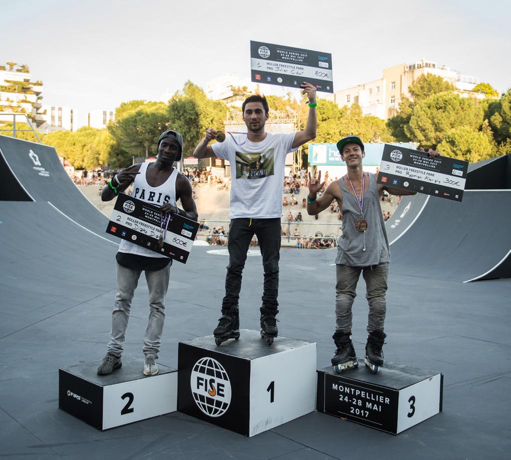 ROLLER FREESTYLE PARK RANKING TOTAL 1 2 3 4 5 6 CUDOT JULIEN - 24 YEARS OLD - FRANCE 10,000 GODENAIRE ROMAIN - 30 YEARS OLD - FRANCE 9,000 ATKINSON JOE - 24 YEARS OLD - UNITED KINGDOM 8,200 BAUDOIN