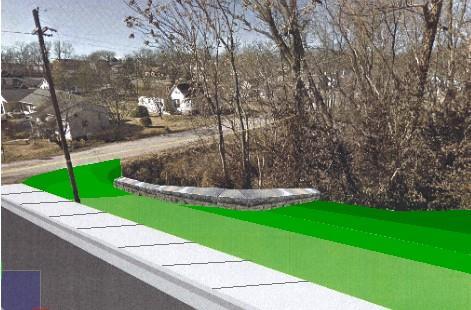 A 28 foot cross section with 2 12 foot lanes and 2 foot curb and gutter would allow for reconstruction of the sidewalk and allow room for separation from the roadway and grading within the right of