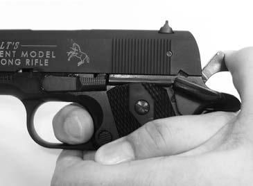 fig. 4 2.1 Inspection after use Make sure that the pistol is unloaded (chamber and barrel must be clear) after use, that the magazine is empty. Point muzzle in a safe direction and decock the hammer.