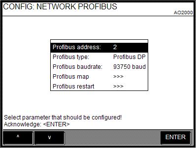 Configuring Profibus Menu Path MENU Configure System Network Profibus Figure 7-C-4 Profibus Configuration Parameter Selection Profibus address 1 to 126 Profibus type Profibus DP Profibus PA Profibus
