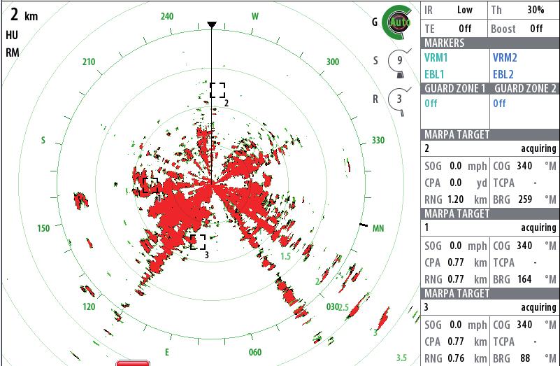 viewed on both radar and chart panel.