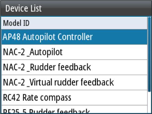 Auto select: Looks for all sources connected to the device. If more than one source is available for each data type, selection is made from an internal priority list.