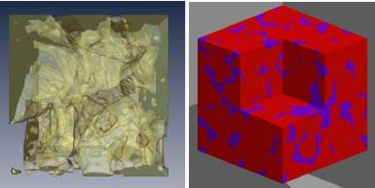 In 2006, Arns et al. [5] imaged a carbonate core plug in 3D over a range of length scales using high resolution micro-ct. An image of the full 40 mm diameter plug was scanned at 42 μm and 1.