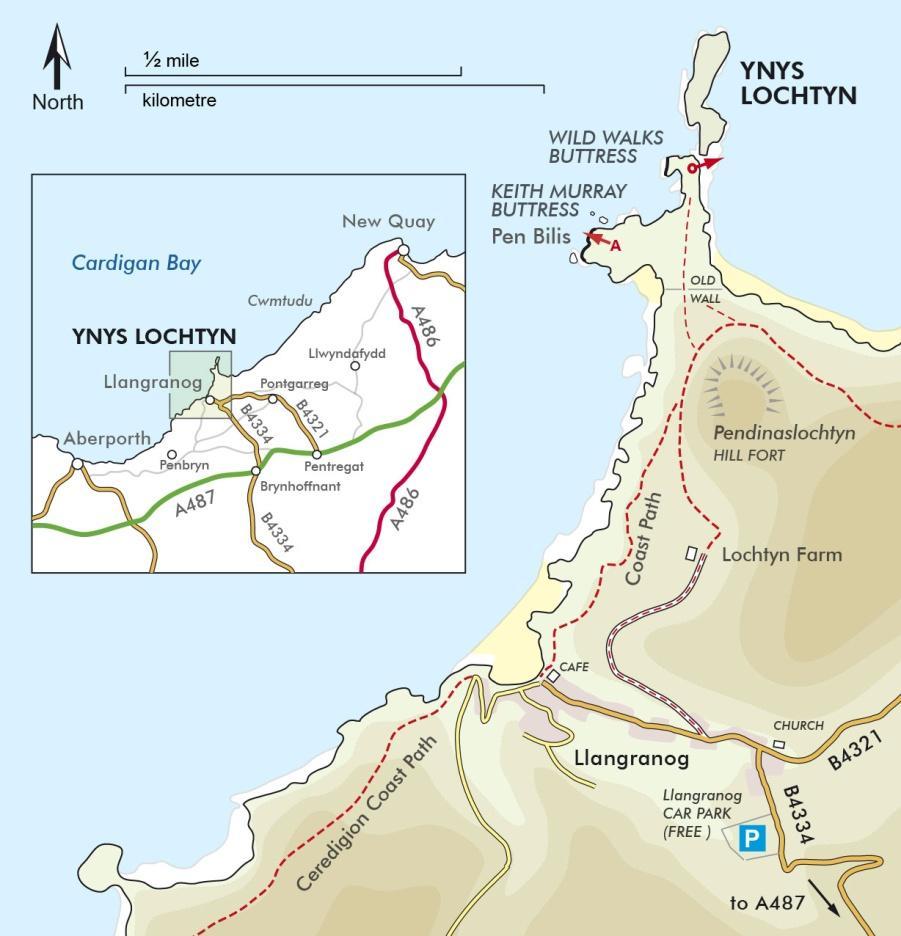 Page1 This is an interim guide to climbing on Ynys Lochtyn Doug Kerr/ Climbers Club Ynys Lochtyn and the neighbouring areas of Pen Trwyn Lochtyn and Pen Bilis will be fully documented in the