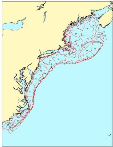 Appendix 2: Maps of Trawl Surveys Conducted by Jurisdictions Figure 1: Map of area sampled by the NEFSC Bottom Trawl Survey.