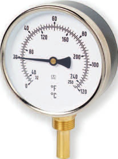 Immersion 50mm or 100mm Process connection 1 /2 inch BSP Any Angle Thermometer (for internal & external use) Nominal size 100mm All