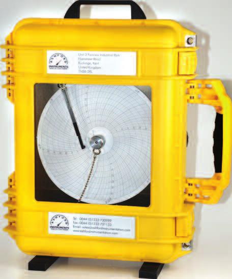 o C (minimum span 80 o C) Accuracy +/-1 % full scale Meets airlines carry-on regulations Supplied with 100 charts (either 223mm or 300mm diameter) Temperature & Humidity