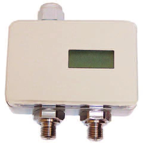 available Optional LED local display Differential Pressure Transmitter (with optional local display) Ideal for HVAC, pneumatic, plant room and general process engineering For air/gas, this measures