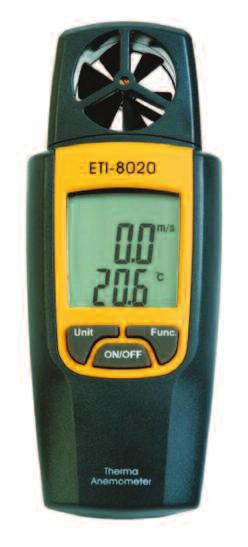 Outputs 4 20mA and 0 10V Connections via push fit hose or G 1 /4 process connection Optional LCD local display in IP66 enclosure Therma-Anemometer (temperature & airspeed meter) Hand held and ideal