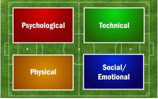 Four Corner Development Model: Consists of technical, psychological, physical and social/emotional components Each corner reflects a wide aspect of a player s development that has to be considered