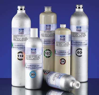 NON-REFILLABLE CYLINDERS (NRC) We can supply custom-made high precision gravimetric calibration gas mixtures and high purity gases in a range of