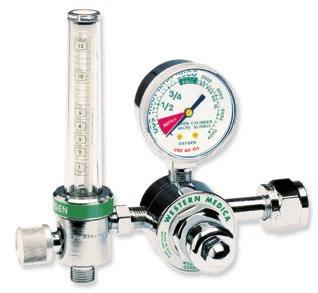FLOWMETER REGULATORS (ALL GASES) FEATURES: Chrome-plated brass body with all brass high-pressure chamber Maximum rated inlet pressure 3000 psi Durable neoprene diaphragm Internal reseating relief
